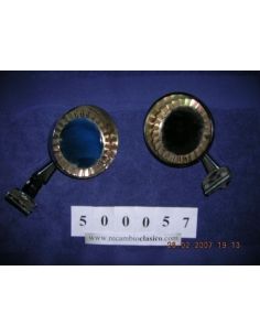  Espejo exterior redondo cromado antivaho tipo turbina. Anclaje pinza