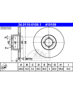 Comprar Disco de freno BMW 02 E10, macizo, eje delantero (ATE)