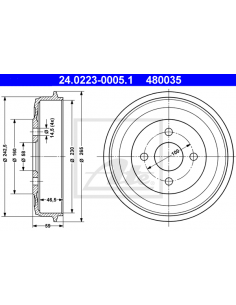 Comprar Tambor freno BMW 02 E10, eje trasero (ATE) 34211101741