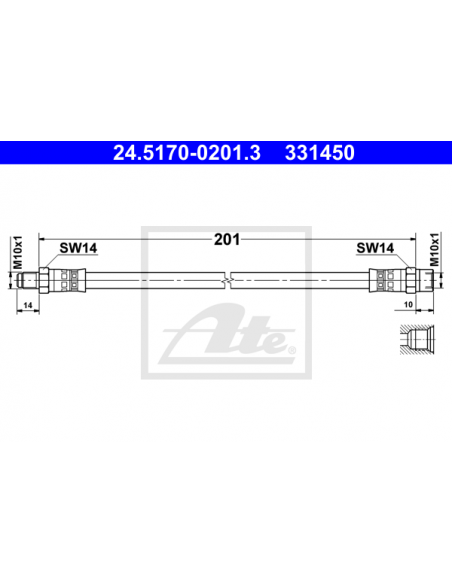 Comprar Latiguillo freno BMW E21 315   - 320 6, trasero