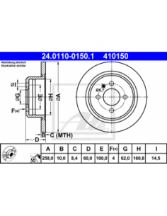 Comprar Disco de freno BMW E30, eje trasero ATE 34211119581