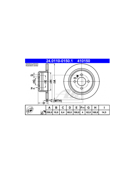 Comprar Disco de freno BMW E30, eje trasero ATE 34211119581