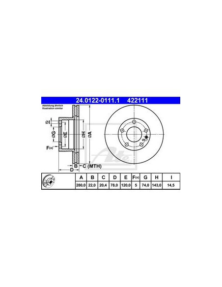 Comprar Disco de freno BMW E12 518  528  528i delantero, ATE