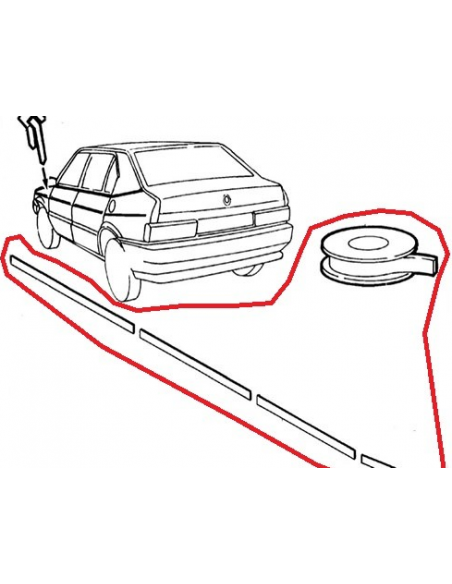 Comprar franja adhesiva roja para ambos lados Alfa Romeo 33