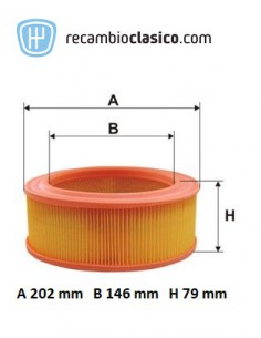 Filtro aire Renault 4, Renault 6, Renault 8, Renault 10 7701021327 7701348021 2