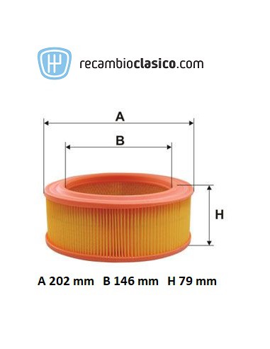 Filtro aire Renault 4, Renault 6, Renault 8, Renault 10 7701021327 7701348021