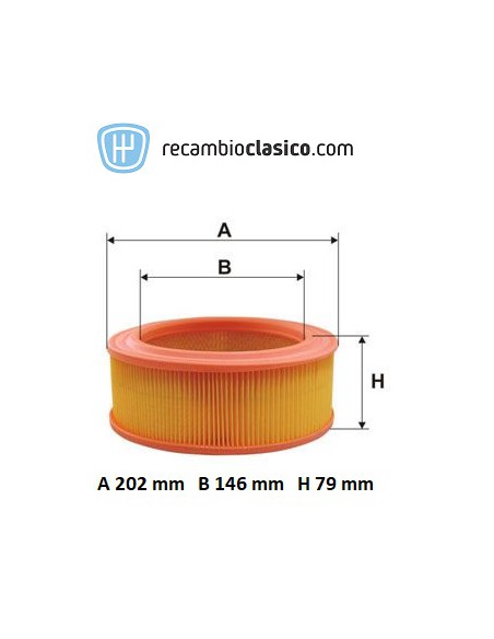 Filtro aire Renault 4, Renault 6, Renault 8, Renault 10 7701021327 7701348021