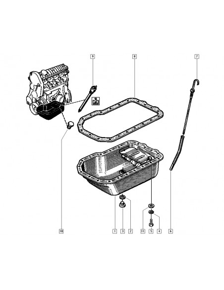Sonda nivel de aceite Renault 7700786930 R9, R11, R19, R21, Megane
