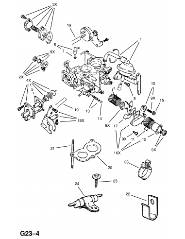 Junta baquelita carburador doble Opel Kadett E 832488