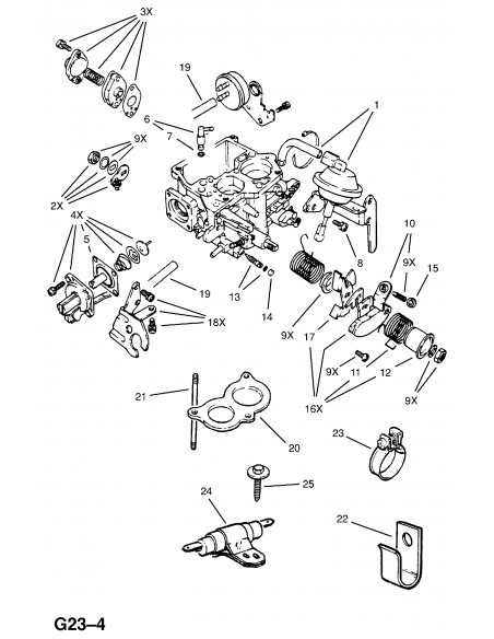 Junta baquelita carburador doble Opel Kadett E 832488