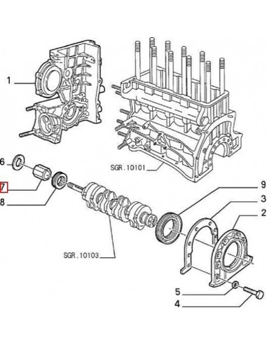 Piñón espaciador cigüeñal Alfa Romeo 155, Alfa Romeo 164, Twin Spark  60513461