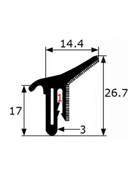 Perfil lamelunas Renault 5, Renault 6, Renault 7, Renault 12