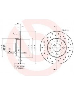 Discos freno SEAT 600 SEAT 850 SEAT 127 SEAT 133 perforados Brembo 2