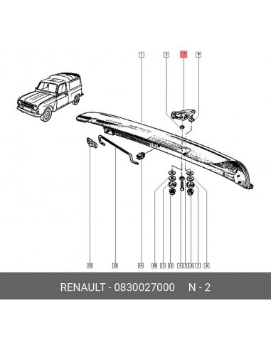 Bisagra de trampilla de techo Renault 4F 0830027000