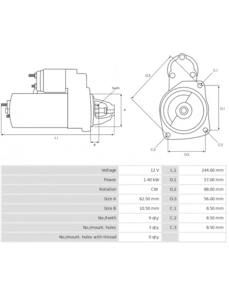 Motor arranque Alfa Romeo Alffeta, Alfa Romeo Alffeta GTV 116, Alfa Romeo Alffeta GTV 2.0  116550503003