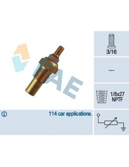Sensor temperatura de agua Ford Escort, Ford Fiesta, Ford Orion, Ford Sierra  1640040