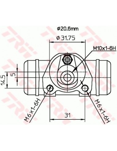 Bombín cilindro de freno trasero Citroen Visa, Citroen LNA, Peugeot 104