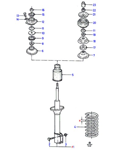 Soporte copela de amortiguador Ford Fiesta Mk1 Ford Fiesta Mk2 Ford Fiesta Mk3 Ford Sierra Mk1 Ford Sierra Mk2 Ford Escort Mk3 F