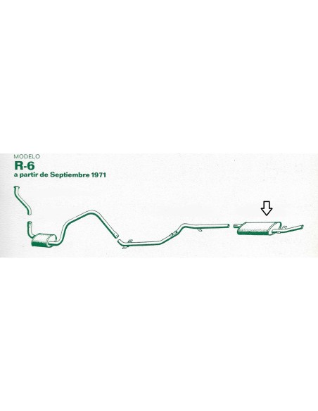Silencioso escape delantero con tubo Renault 6 R1183 7702007119 Silencioso escape delantero con tubo Renault 6 R1183 7702007119