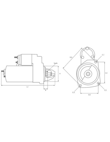 Motor de arranque Ibeco Daily I, Ibeco Daily II 0001362039 4172113 4745929