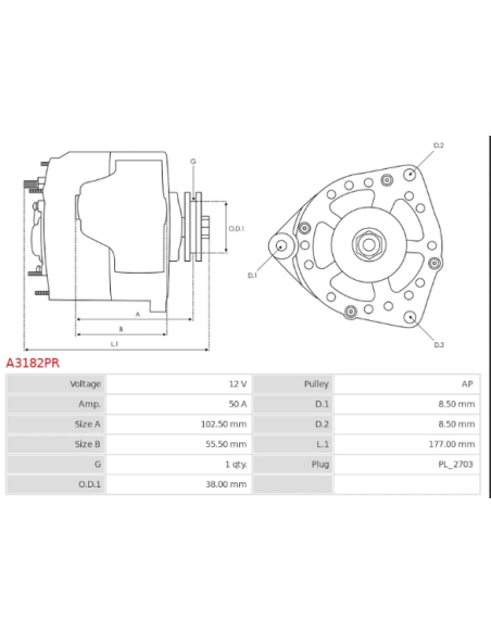 Alternador Renault 9 7700762458 Alternador Renault 9 7700762458