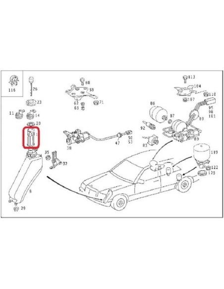 Filtro de suspensión hidráulica Mercedes-Benz R129 Mercedes-Benz W124 Mercedes-Benz W126 Mercedes-Benz W140 Mercedes-Benz W201 M
