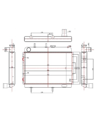 Radiador refrigeración Renault 4 antiguo, tipo montaña