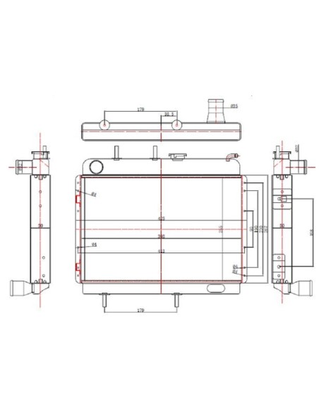 Radiador refrigeración Renault 4 antiguo, tipo montaña