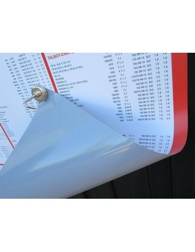 Carteles Firestone y Michelin presión neumáticos gasolinera