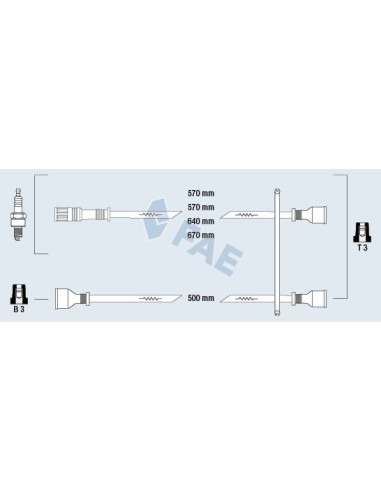Juego cables bujía SEAT 133, SEAT 850