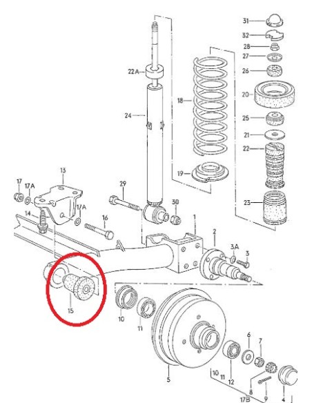 Silentblock casquillo eje trasero Volkswagen Polo MK1 Volkswagen Polo 2 861511271 861511271S