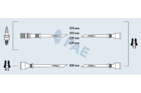 Juego cable bujías  Renault  4 Renault 5 Renault  6 Renault 8 Renault 10 Renault 12