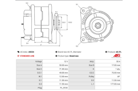 Alternador 12V 55A SEAT Ibiza I SEAT Málaga SEAT Ronda 4808511