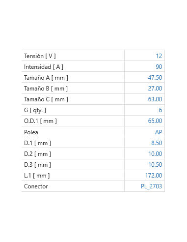 Alternador 12V 90A Renault 19 Fase I Renault 19 Fase II 7700730365