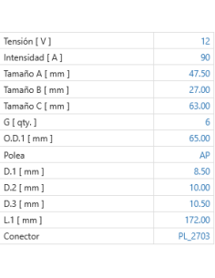 Alternador 12V 90A Renault 21 Fase I Renault 21 Fase II 7700730365 2