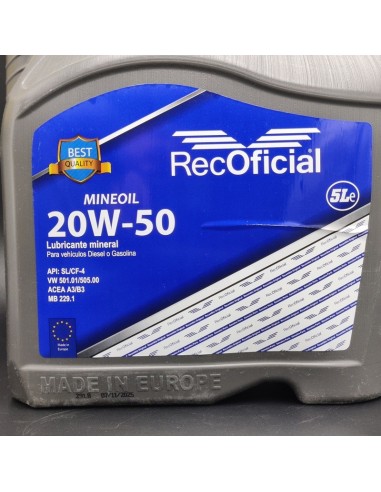 Aceite multigrado RecOficial 20W-50