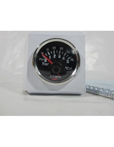 Reloj presión aceite ECMS con bisel cromado