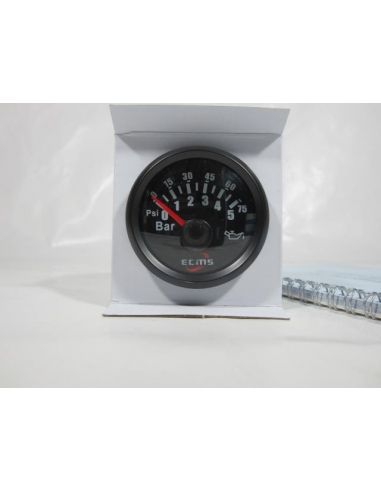 Reloj presión aceite sensor de presión 5 bar ECMS con bisel negro