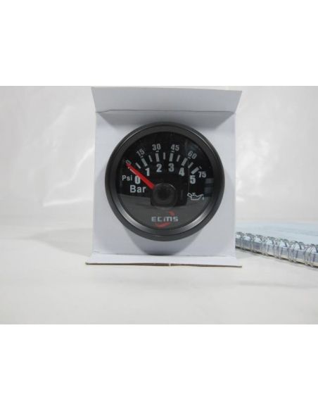 Reloj presión aceite sensor de presión 5 bar ECMS con bisel negro