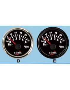 Reloj presión aceite sensor de presión 5 bar ECMS con bisel negro 2
