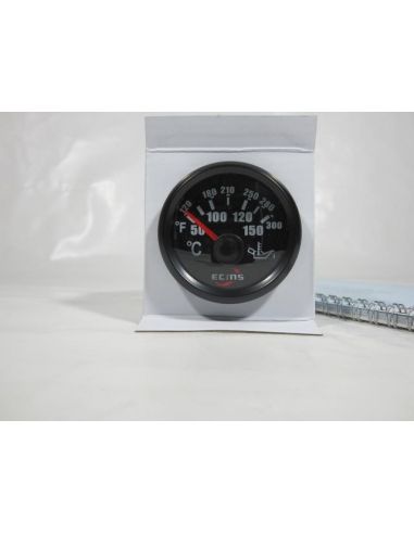 Reloj temperatura aceite con bisel negro ECMS