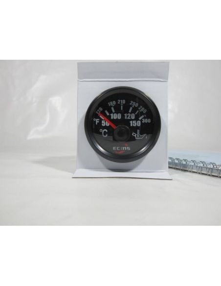 Reloj temperatura aceite con bisel negro ECMS