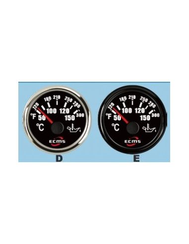 Reloj temperatura aceite con bisel negro ECMS