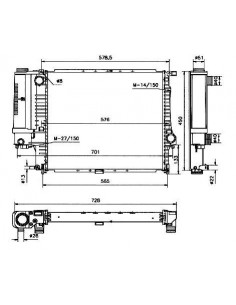Radiador refrigeración BMW Serie 5 E34 518i 520i 525i 17111737760 17111737763 2