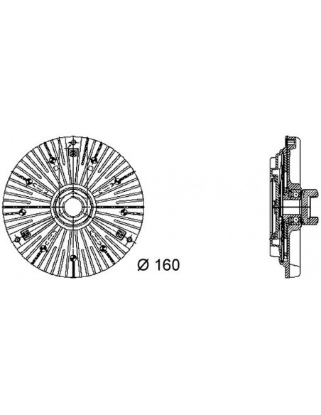 Embrague viscoso de ventilador BMW E34 524TD BMW E34 525TDS BMW E34 525TD BMW E36 318TDS