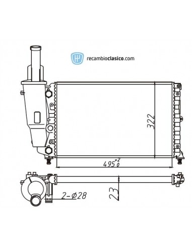 Comprar Radiador refrigeración LANCIA Y 1.2 93- online