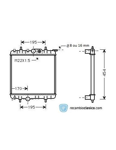 Comprar Radiador refrigeración PEUGEOT 206 1.1/1.4 98- online