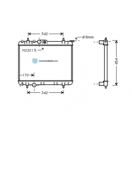Comprar Radiador refrigeración PEUGEOT 206 1.1/1.4/1.6 A.C. 98-