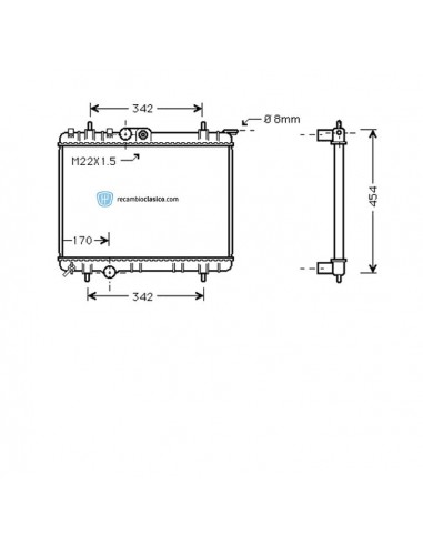 Comprar Radiador refrigeración PEUGEOT 206 1.1/1.4/1.6 A.C. 98-