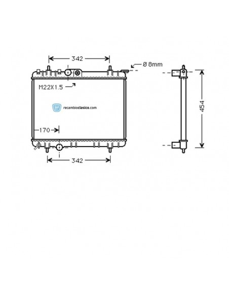 Comprar Radiador refrigeración PEUGEOT 206 1.1/1.4/1.6 A.C. 98-
